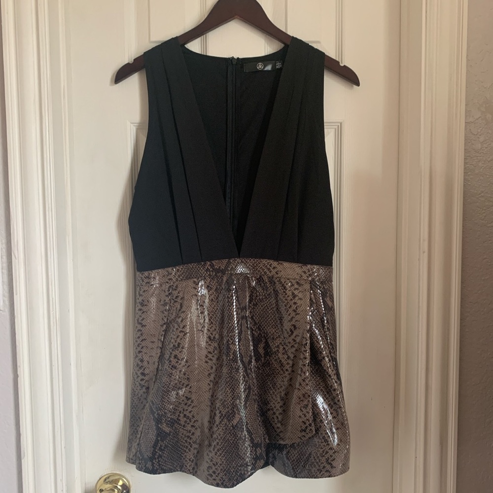 MISSGUIDED-Deep plunge faux snake skin wrap skirt